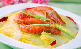 Braised prawn with cabbage (大虾烧白菜/Da Xia Shao Bai Cai）