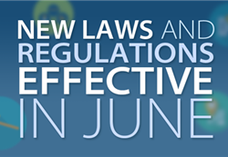 New laws and regulations effective in June 2018
