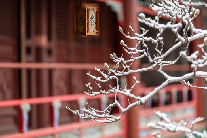 Snow scenes of Tanzhe Temple in Beijing