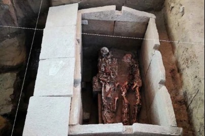 Over 1,600-year-old tomb of embracing lovers unearthed in North China