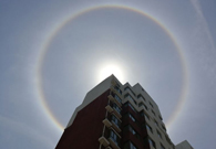 Solar halo appears over Ordos