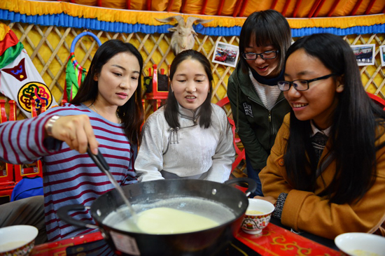 Students get a taste of Mongolian food