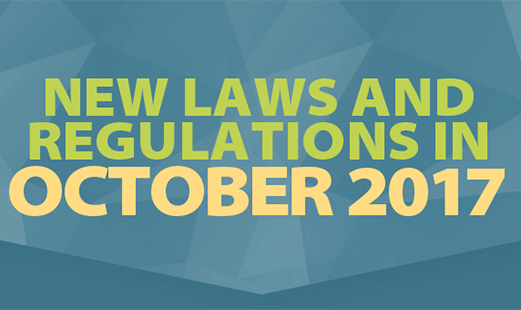 New laws and regulations in October 2017