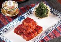 Fried Lichen Cubes (苔菜小方烤 Tai Cai Xiao Fang Kao)