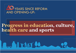 40 years since reform and opening-up: Progress in education, culture, health care and sports