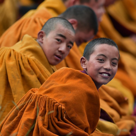 Thangka display ritual held at Tashilhunpo Monastery in Tibet