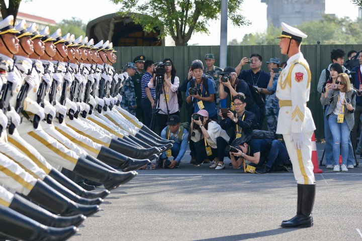 Soldiers prepare for National Day military parade