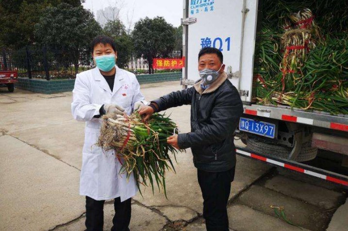 Henan farmer donates spring onions to Hubei
