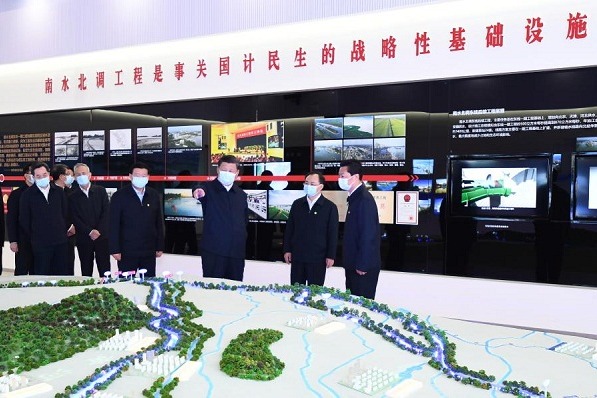Xi stresses combination of diversion project, water-saving efforts