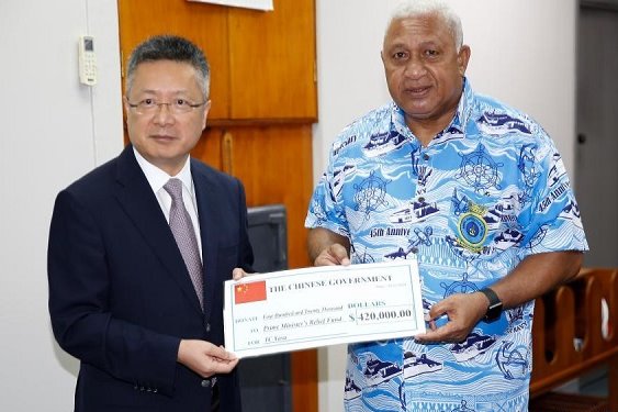 China donates money to Fiji for tropical cyclone Yasa relief