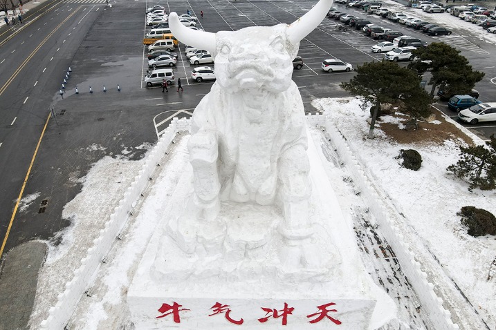 Ox snow sculpture means hope
