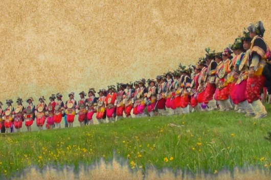 Duodi performance, a popular folk dance in Gansu