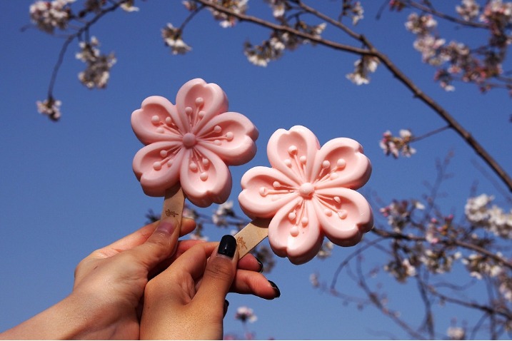 Ice-cream and flowers combine their charms