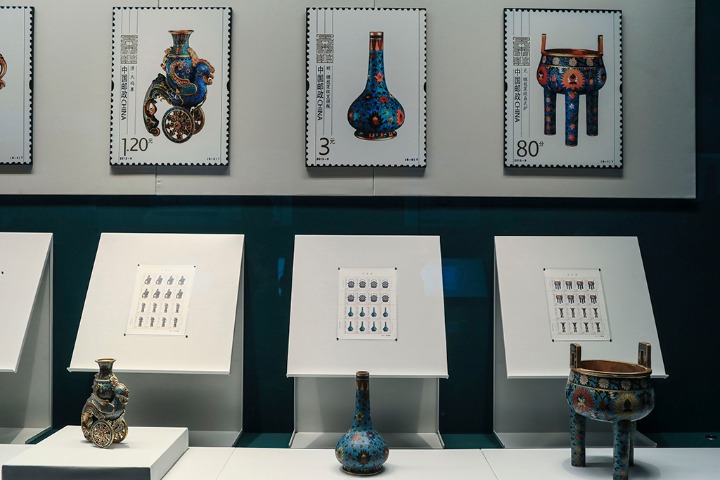 Exhibition showcases stamps featuring collections of the Palace Museum