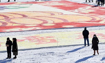 Jilin unveils world's largest snow painting