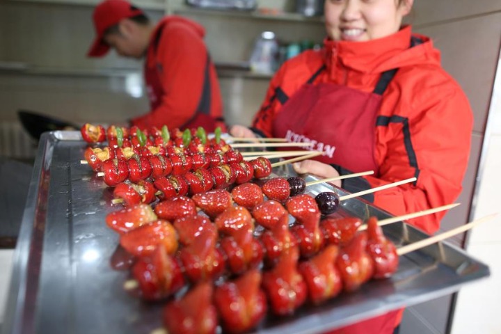 Winter in Jilin brings a range of frozen food