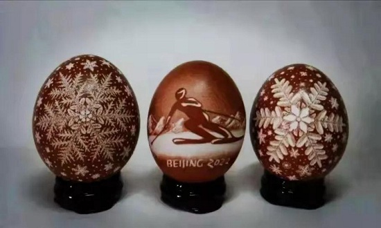 Yangzhou artist celebrates Beijing 2022 through egg carvings
