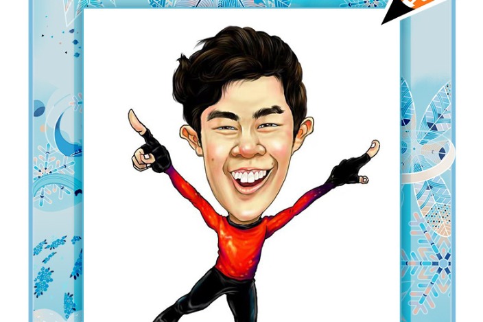 Portrait caricatures of Olympic champions (IV)