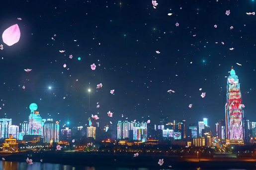 Amazing AR light show highlights romantic cherry blossom evening in Wuhan