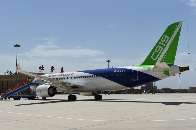 First C919 plane completes debut test flight for China Eastern Airlines
