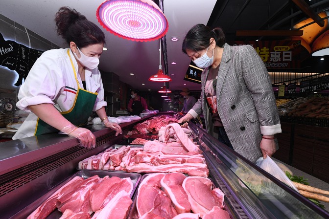 China's pork prices rise last week