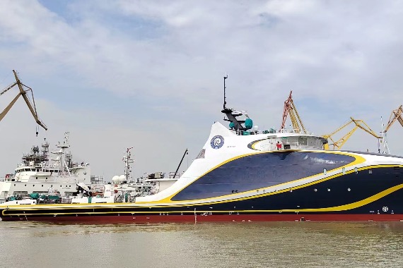 New ocean research vessel launched in Guangzhou