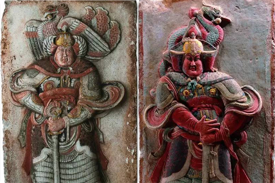 10th-century painted white marble reliefs well preserved till today