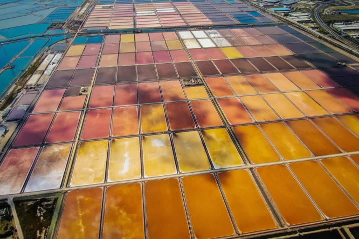 Tianjin salt field resembles painter’s palette in autumn