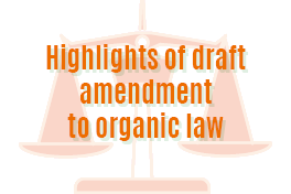 Highlights of draft amendment to organic law