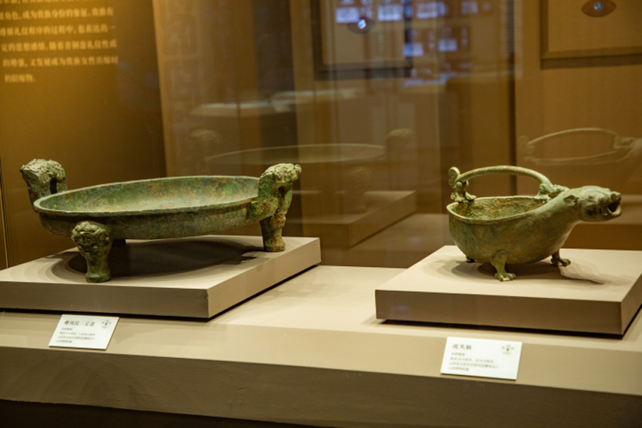 Ancient bronze plates on exhibit in Shanxi