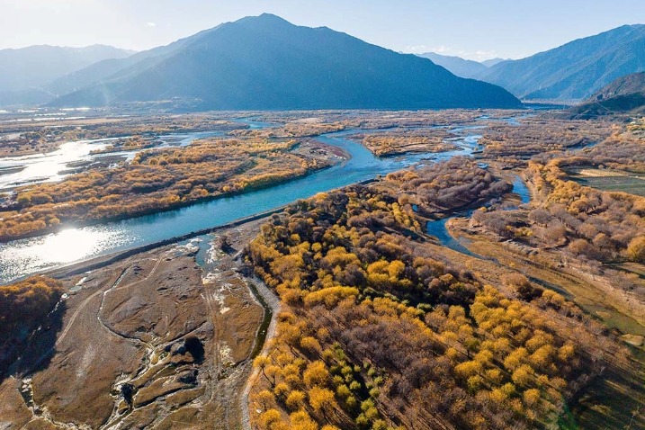Magnificent scenery of Yani National Wetland Park in Tibet