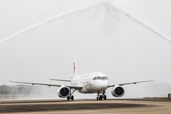 China's C919 jetliner lands at Meilan Int'l Airport in S China as part of validation flight process