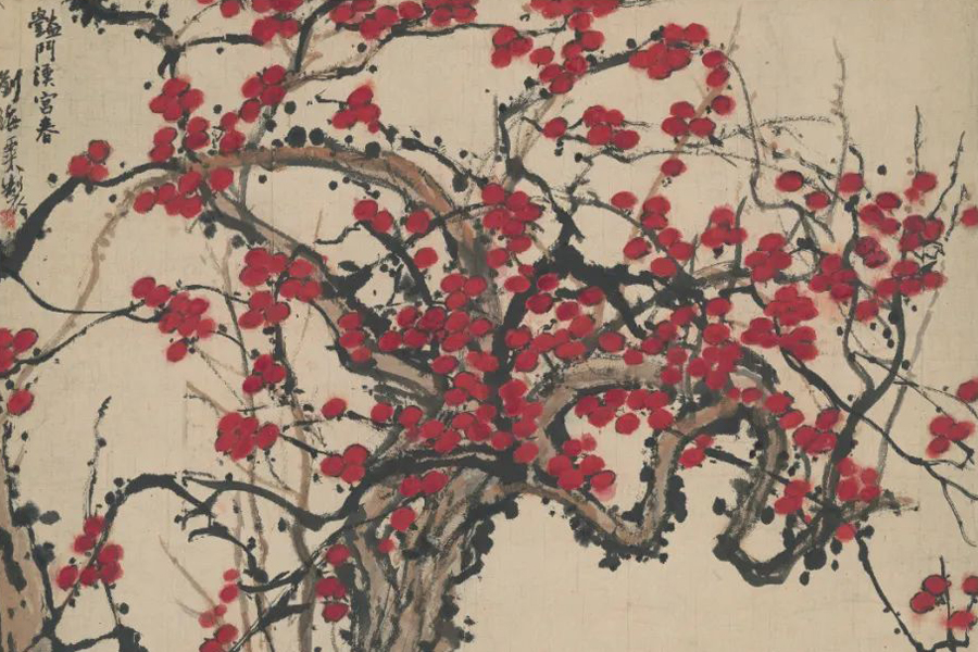 Plum-blossom-themed artworks on exhibit in Shanghai