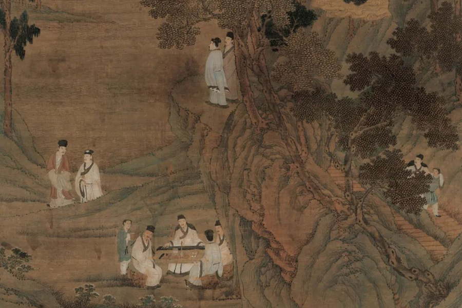 Ancient Chinese literati’s lives in garden depicted in paintings