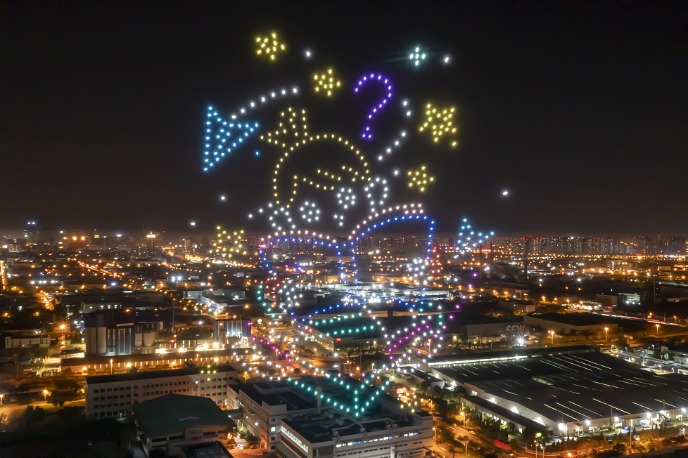 Drone light show celebrates Children’s Day in Tianjin