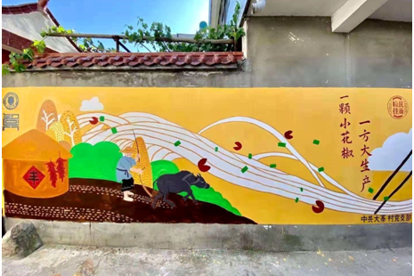 Tianjin University volunteer students beautify countryside with wall paintings