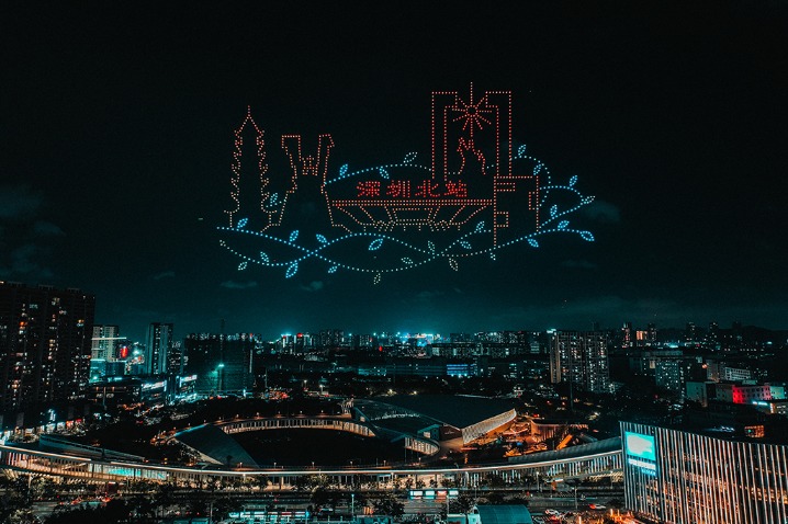 Spectacular light displays of drones in Shenzhen