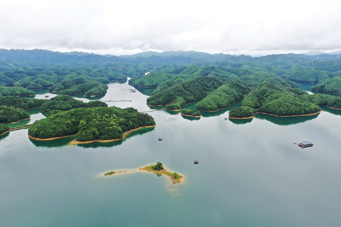 Aerial view of Lushan West Sea scenic area in Jiangxi