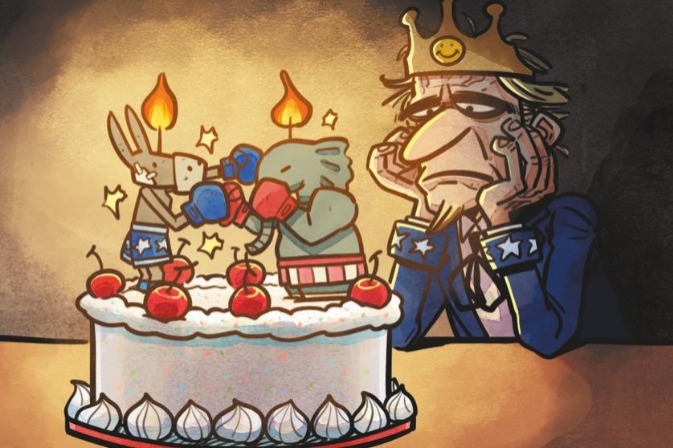 Birthday festivities for a divided nation