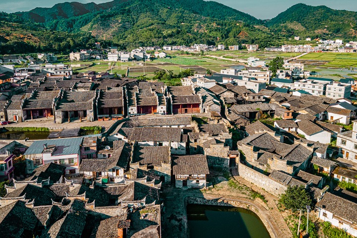 Picturesque view of a Hakka village in E China