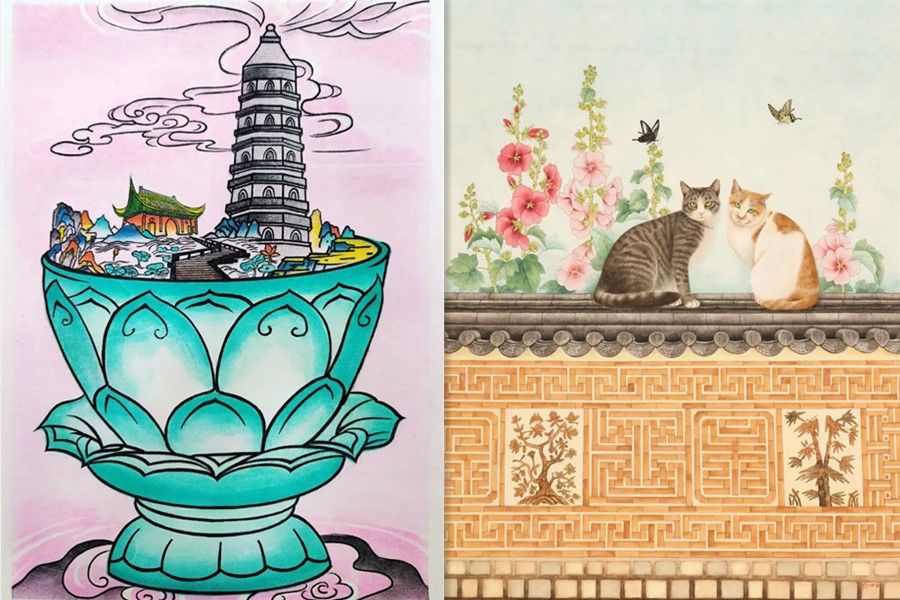 Jiangsu exhibit sheds light on Chinese and South Korean folk paintings
