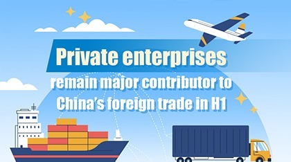 Private enterprises remain major contributor to China's foreign trade in H1