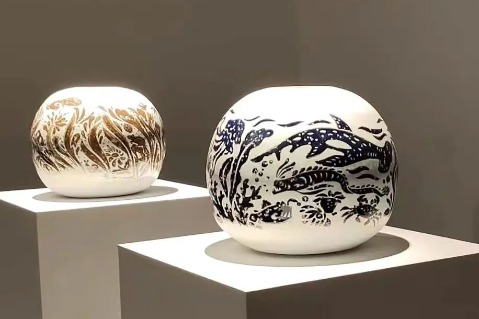 Ceramic artworks by Chinese and French artists on display in Jiangxi