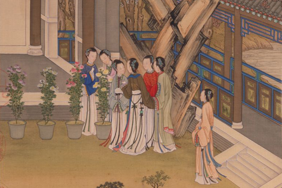 Palace painting records observation of the Double Ninth Festival