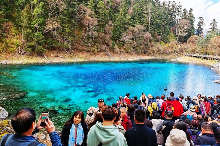 Picturesque landscape of the Jiuzhaigou Valley Scenic and Historic Interest Area in Sichuan