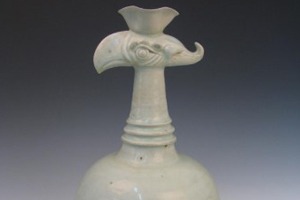 Bluish white-glazed ewer shows the fusion of Eastern and Western cultures
