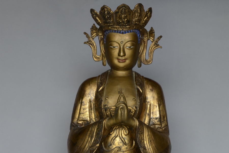 Bronze Buddhist statues from Gansu on display in Tianjin