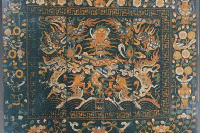 Li brocade quilt with dragon patterns from Qing Dynasty