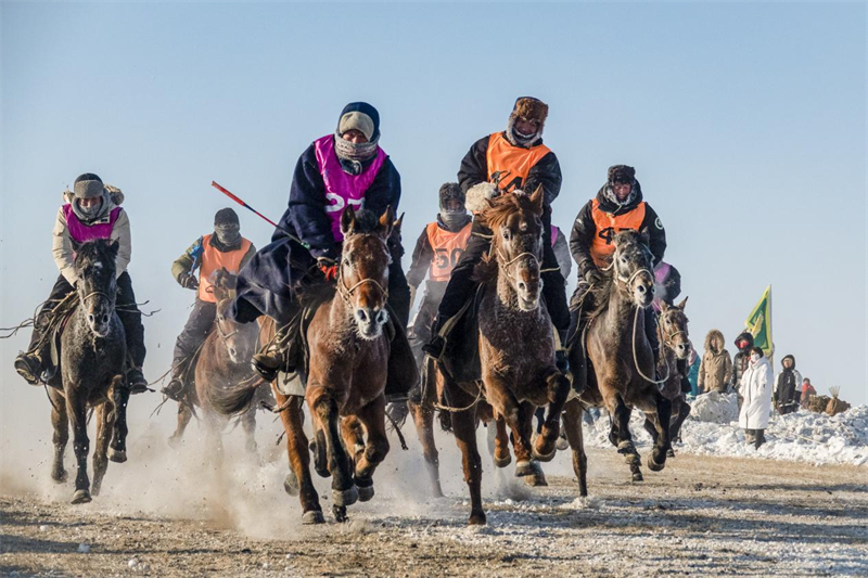 Ice, snow nadam festival highlights nomadic culture on Hulunbuir grasslands