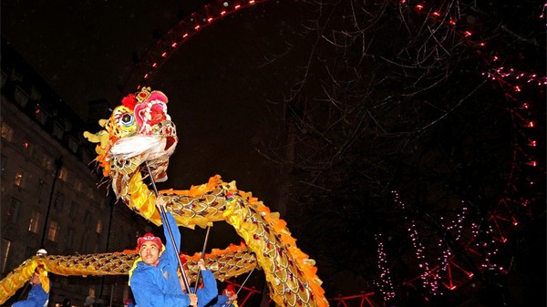 London Eye glitters in red and gold for Chinese New Year